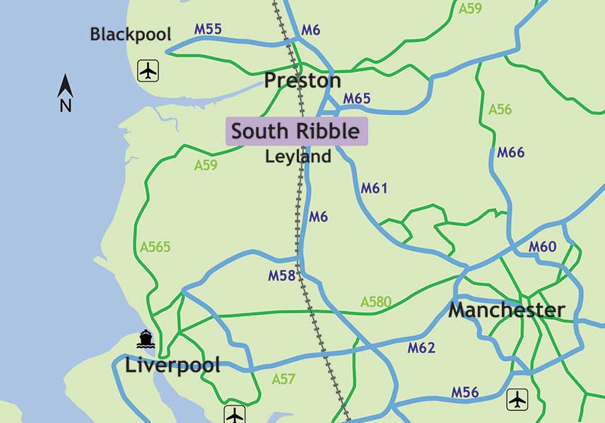 South Ribble Location Map